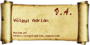 Völgyi Adrián névjegykártya